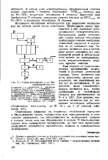 Схема компоновки узла биохимической очистки.