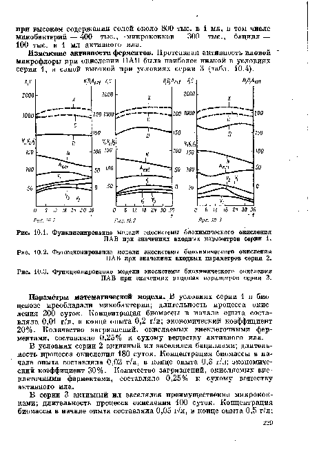 Функционирование модели экосистемы биохимического окисления