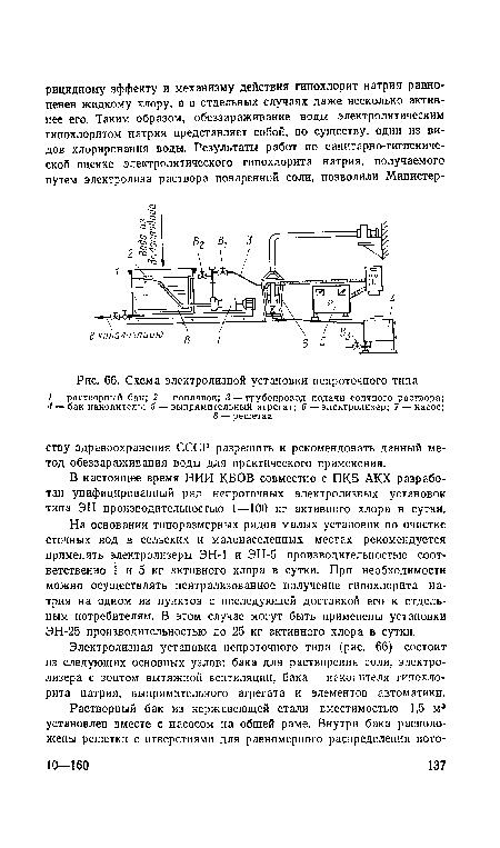 Схема электролизной установки непроточного типа