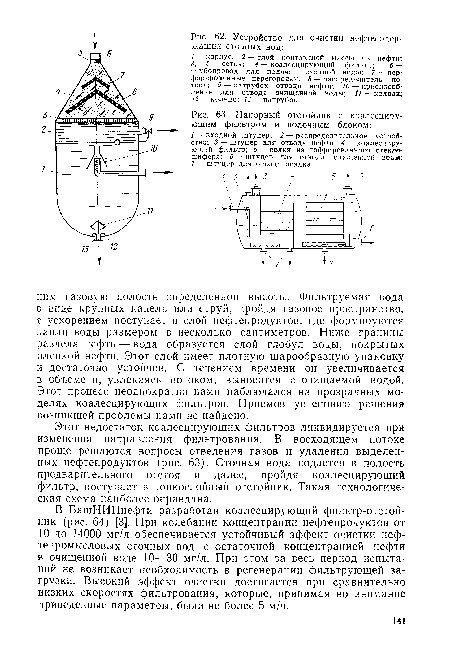 Напорный отстойник с коалесциру-ющим фильтром и полочным блоком