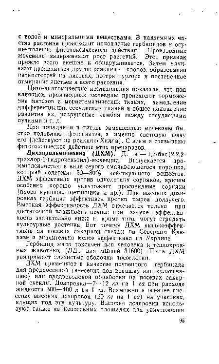 Гербицид мало токсичен для человека и теплокровных животных (ЛД50 для мышей 31600). Пыль ДХМ раздражает слизистые оболочки носоглотки.