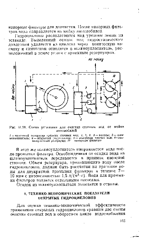 Схема установки для очистки сточных вод от мойки