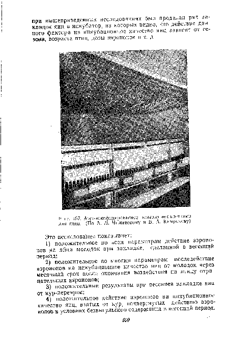 Аэроионифицированное помещение с клетками для птиц. (По А. Л. Чижевскому и В. А. Кимрякову)