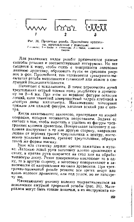 Прорезная резьба. Простейшие орнаменты, изготовленные с помощью