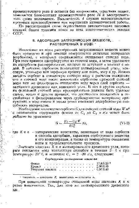 Извлечение из воды растворенных загрязняющих веществ может быть проведено и при помощи поверхностно активных материалов (сорбентов), с которыми соприкасается очищаемая сточная вода.