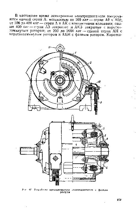 Устройство щеткодержателя электродвигателя с фазным ротором