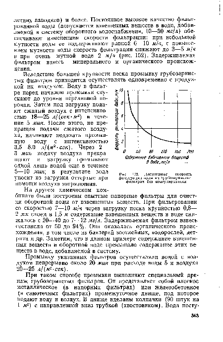 Допустимая скорость фильтрации воды на грубозернистых фильтрах без коагулирования