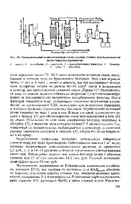 Принципиальная технологическая схема очистки сточных вод производства