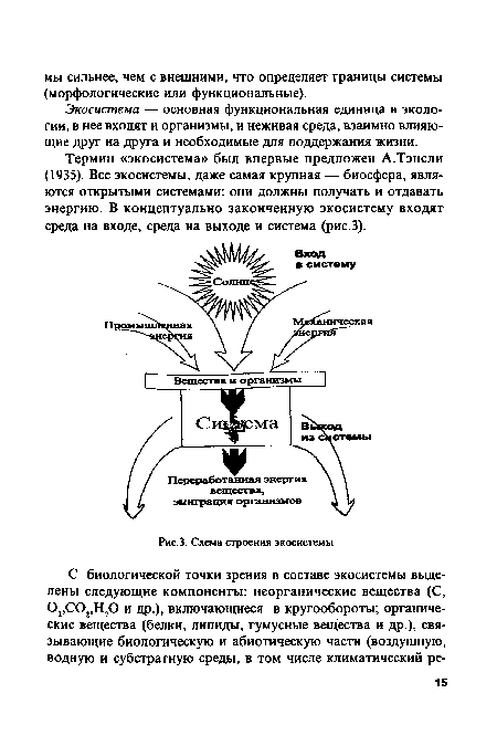 З. Схема строения экосистемы