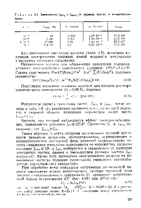 Как показывают оценочные расчеты (табл. 4.5), возможно получение электрических разрядов малой мощности импульсами с высокими частотами следования.