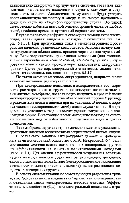 По такой схеме из массивов могут удаляться, например, ионы тяжелых металлов, радионуклиды и т.п.