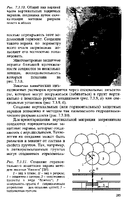 Создание горизонтального защитного экрана методом закачки "блинов" [20]