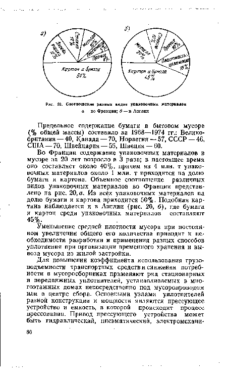 Уменьшение средней плотности мусора при постоянном увеличении общего его количества приводит к необходимости разработки и применения разных способов уплотнения при организации временного хранения и вывоза мусора из жилой застройки.