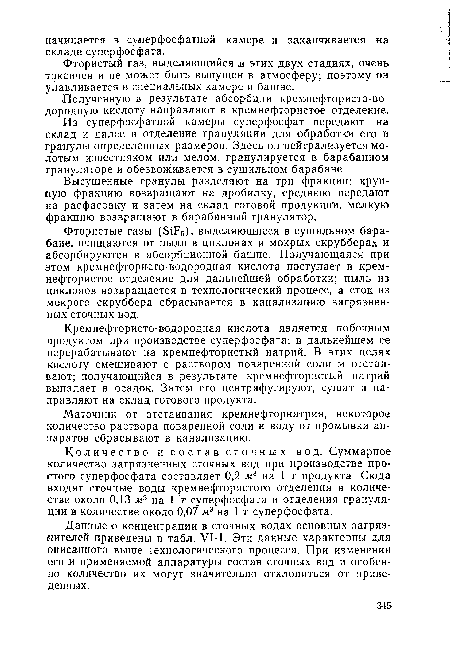 Полученную в результате абсорбции крем,нефтористо-во-дородную кислоту направляют в кремнефтористое отделение.