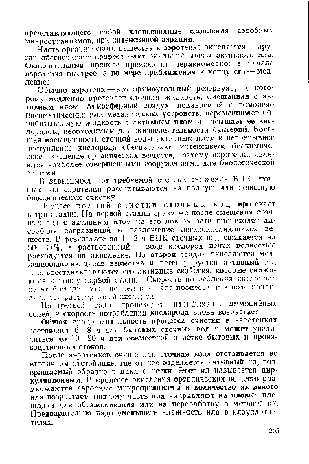 На третьей стадии происходит нитрификация аммонийных солей, и скорость потребления кислорода вновь возрастает.