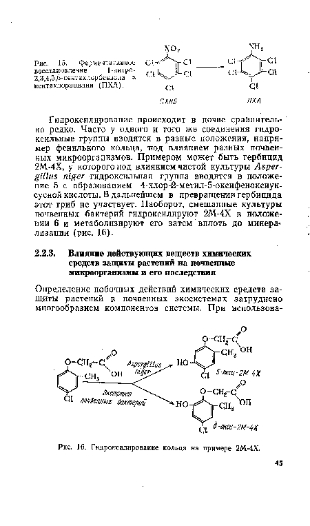 Гидроксилирование кольца на примере 2М-4Х.