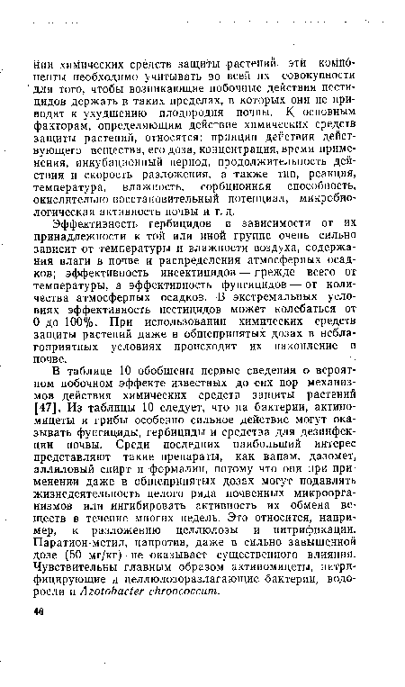 О до 100%. При использовании химических средств защиты растений даже в общепринятых дозах в неблагоприятных условиях происходит их накопление в почве.