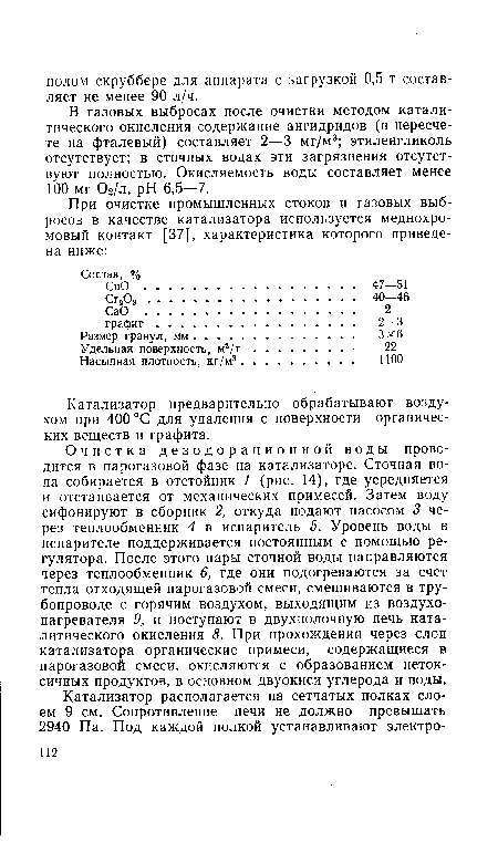 Очистка дезодорационной воды проводится в парогазовой фазе на ...