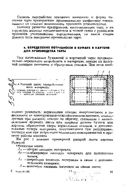 На рис. 4 показан примерный раскрой листа картона (бумаги).