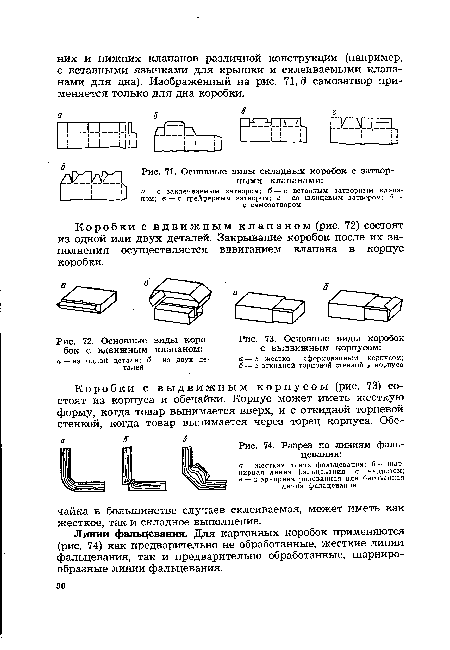 Основные виды складных коробок с затворными клапанами