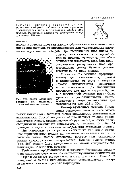 Виды клапанов; верхний — без манжеты, нижний — с манжетой