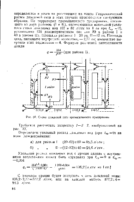 Схема дождевой сети промышленного предприятия