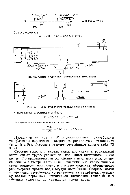 Схема вторичного радиального отстойника