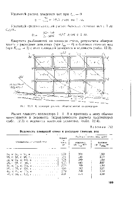 Расчет главного коллектора 1—4—8 и притоков к нему обычно записывается в ведомость гидравлического расчета коллекторов (табл. 12.3) и ведомость высотной установки (табл. 12.4).