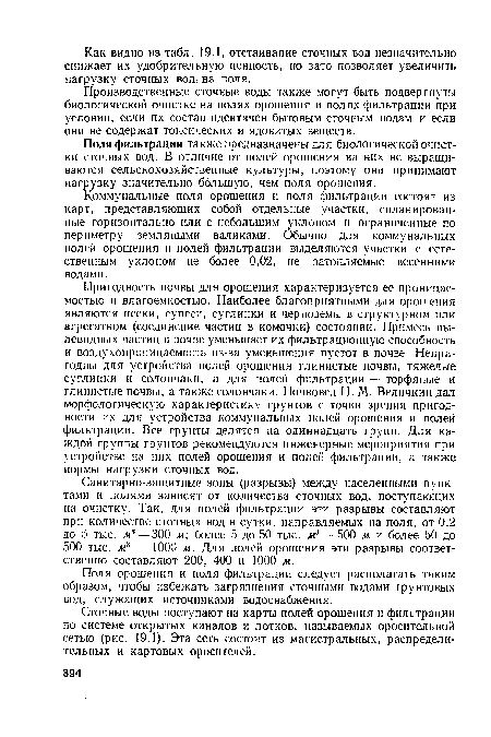 Поля фильтрации также предназначены для биологической очистки сточных вод. В отличие от полей орошения на них не выращиваются сельскохозяйственные культуры, поэтому они принимают нагрузку значительно большую, чем поля орошения.