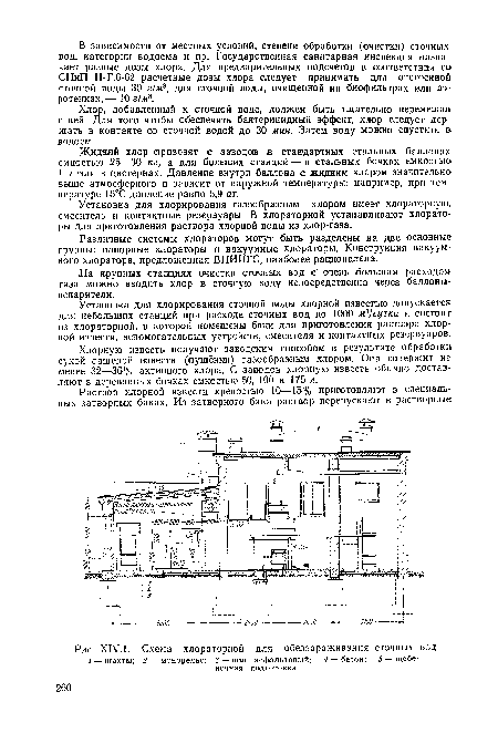 Х1У.1. Схема хлораторной для обеззараживания сточных вод