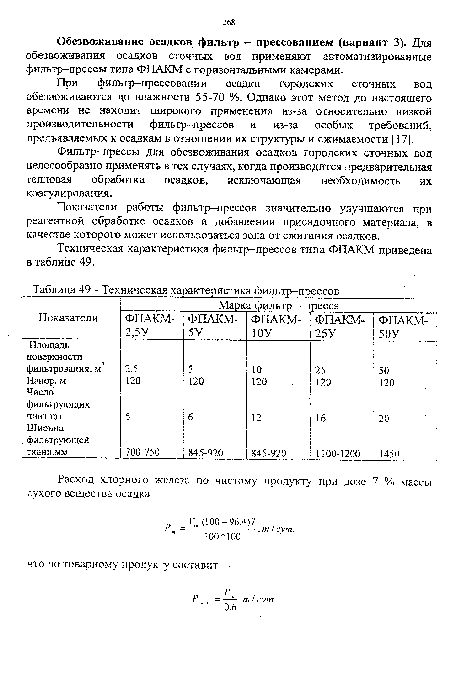Техническая характеристика фильтр-прессов
