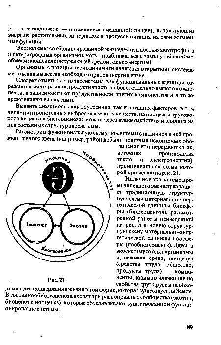 Следует отметить, что экосистемы, как функциональные единицы, отражают в своих рамках продуктивность любого, отдельно взятого компонента, в зависимости от продуктивности других компонентов и в то же время влияют на них сами.