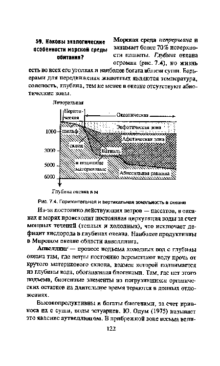 Алвеллинг — процесс подъема холодных вод с глубины океана там, где ветры постоянно перемещают воду прочь от крутого материкового склона, взамен которой поднимается из глубины вода, обогащенная биогенами. Там, где нет этого подъема, биогенные элементы из погрузившихся органических остатков на длительное время теряются в донных отложениях.