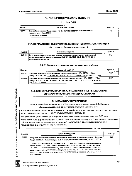 Индекс Название издания Цена, р.