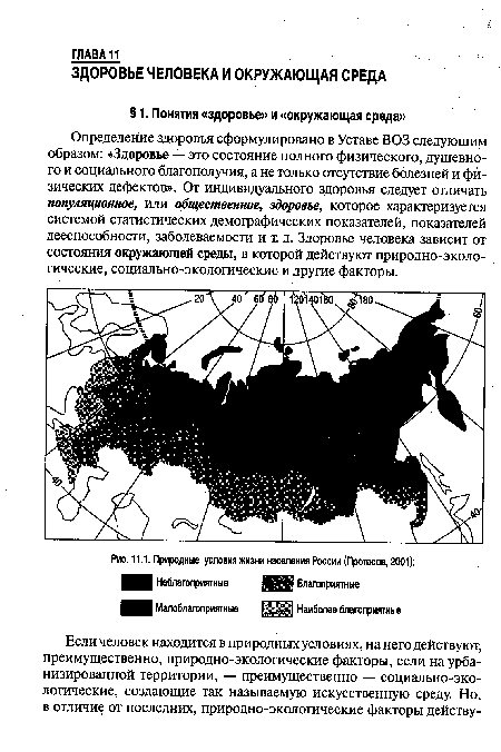 Природные условия жизни населения России (Протасов, 2001)