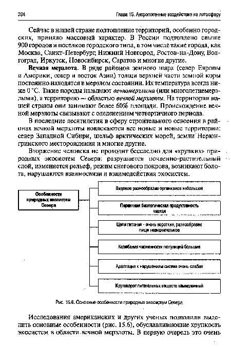 Основные особенности природных экосистем Севера