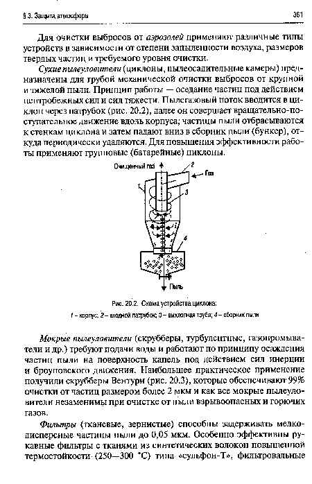 Схема устройства циклона