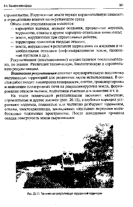 Техническая рекультивация нарушенной территории