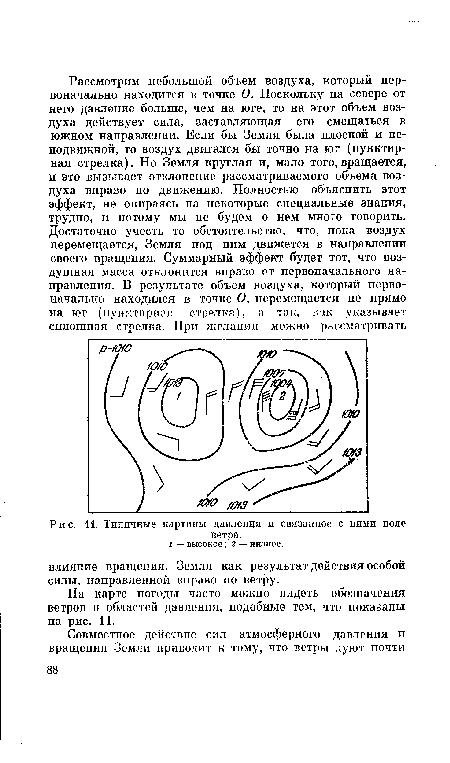 Типичные картины давления и связанное с ними поле