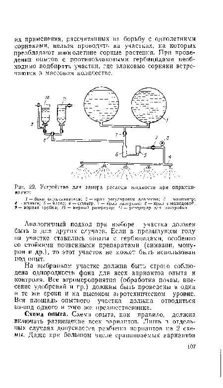 Устройство для замера расхода жидкости при опрыскивании