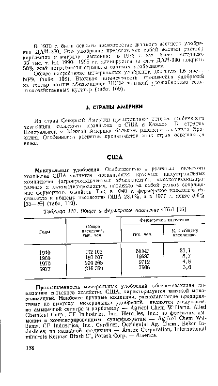 Из стран Северной Америки представляют интерес особенности химизации сельского хозяйства в США и Канаде. В странах Центральной и Южной Америки большое развитие получила Бразилия. Особенности развития производства этих стран освещаются ниже.