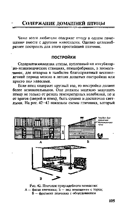 Содержат»молодняк птицы, купленный на инкубаторно-птицеводческих станциях, птицефабриках, в зоомагазинах, для откорма в наиболее благоприятный весеннелетний период можно в легких дощатых постройках или просто под навесами.