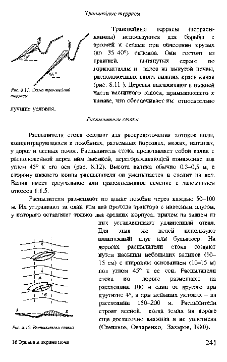 Схема траншейной террасы