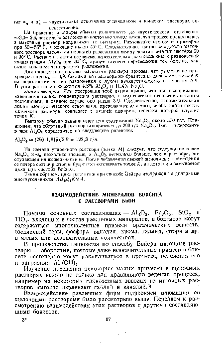 Помимо основных составляющих — А1203, Ре203, ЭЮ2 и ТЮ2, входящих в состав различных минералов, в бокситах могут содержаться многочисленные примеси органических веществ, соединений серы, фосфора, ванадия, хрома, галлия, фтора и др. в малых или незначительных количествах.