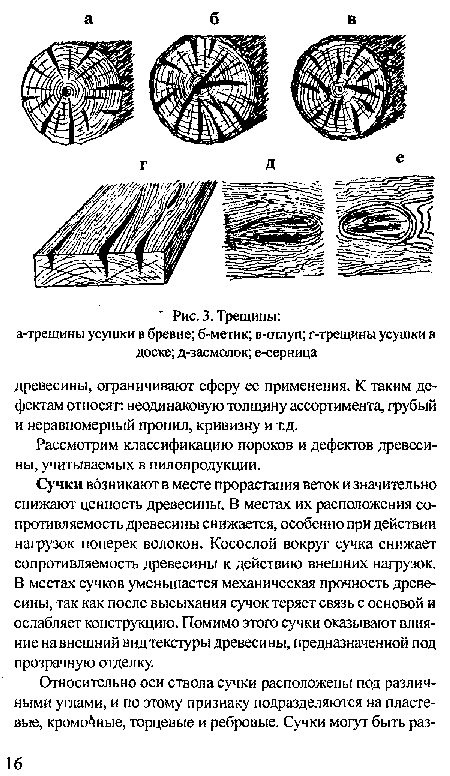 Рассмотрим классификацию пороков и дефектов древесины, учитываемых в пилопродукции.