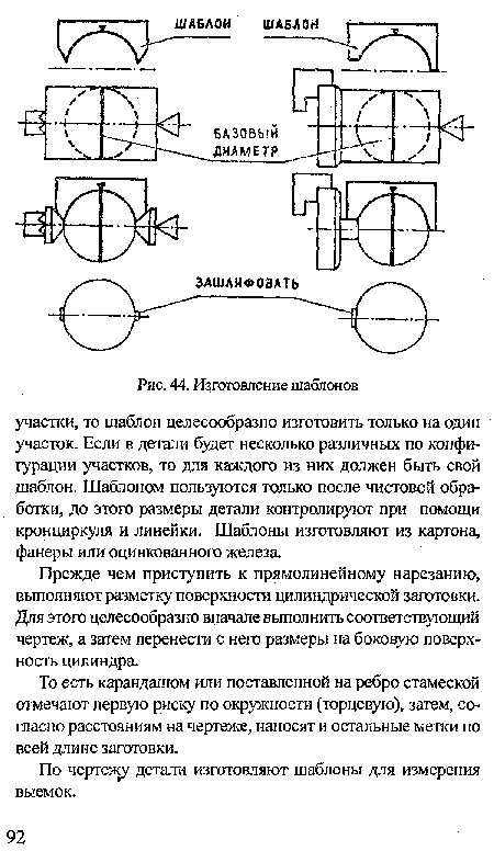 То есть карандашом или поставленной на ребро стамеской отмечают первую риску по окружности (торцевую), затем, согласно расстояниям на чертеже, наносят и остальные метки по всей длине заготовки.