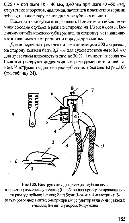 Инструменты для разводки зубьев пил