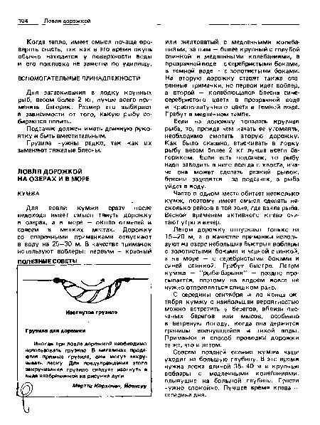 Когда тепло, имеет смысл почаще проверять снасть, так как в это время окунь обычно находится у поверхности воды и его поклевка не заметна по удилищу.