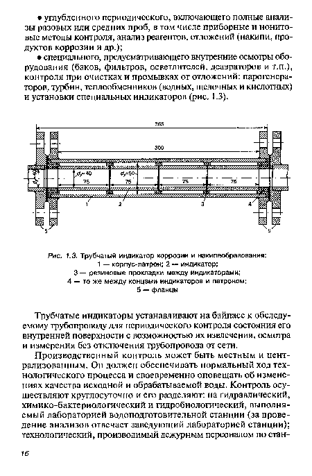 Трубчатый индикатор коррозии и накипеобразования