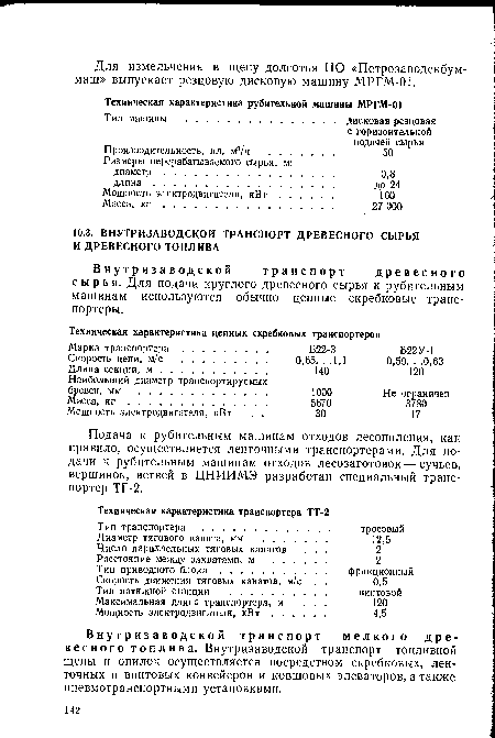 Внутризаводской транспорт древесного сырья. Для подачи круглого древесного сырья к рубительным машинам используются обычно цепные скребковые транспортеры.